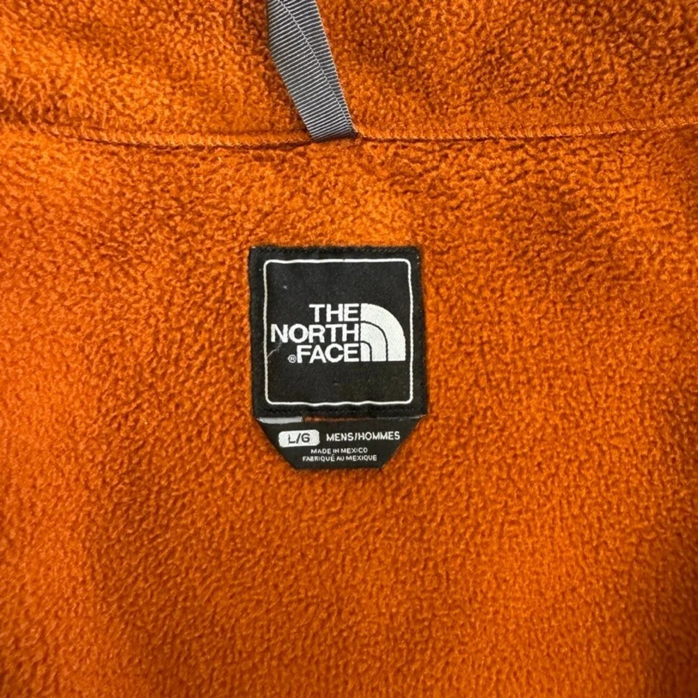 The North Face Denali Polartec Fleece Jacket Mens Large Orange Grey Full Zip